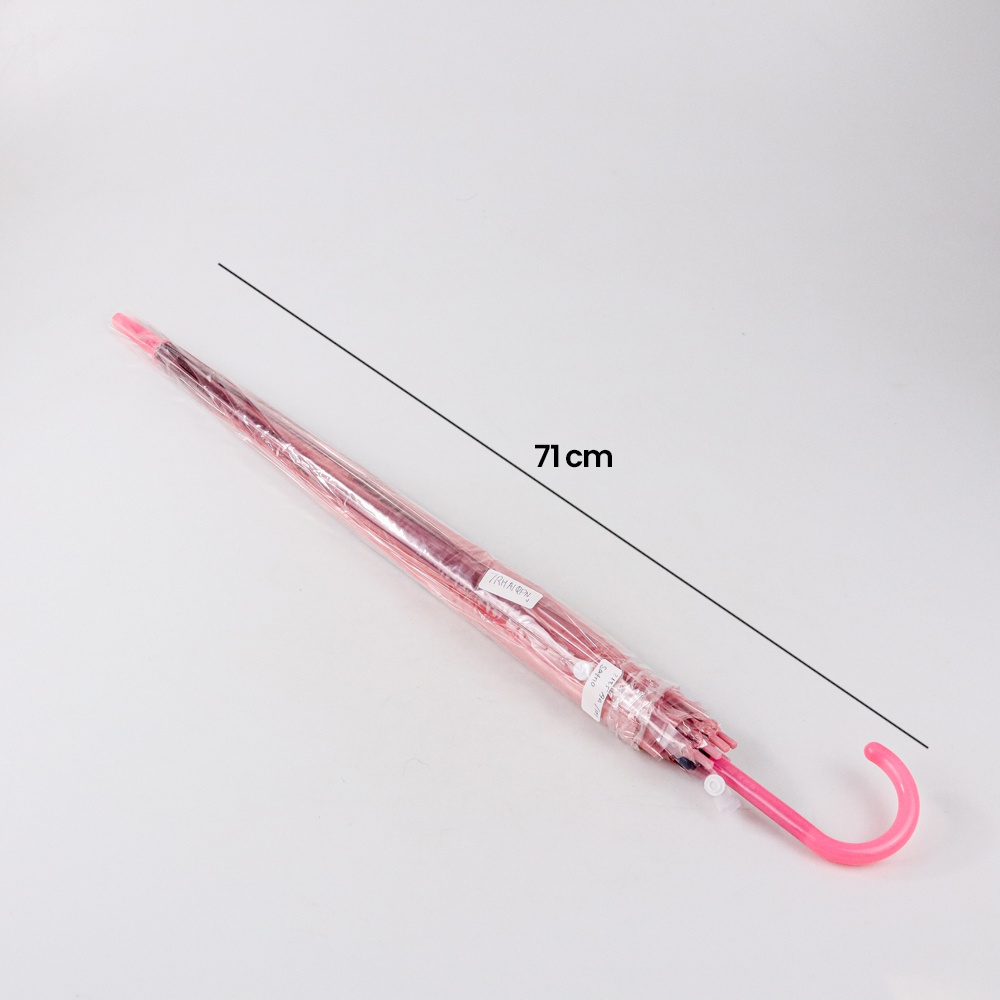 PONGEE Payung Transparant 8 Bone 94cm - P077 - Pink