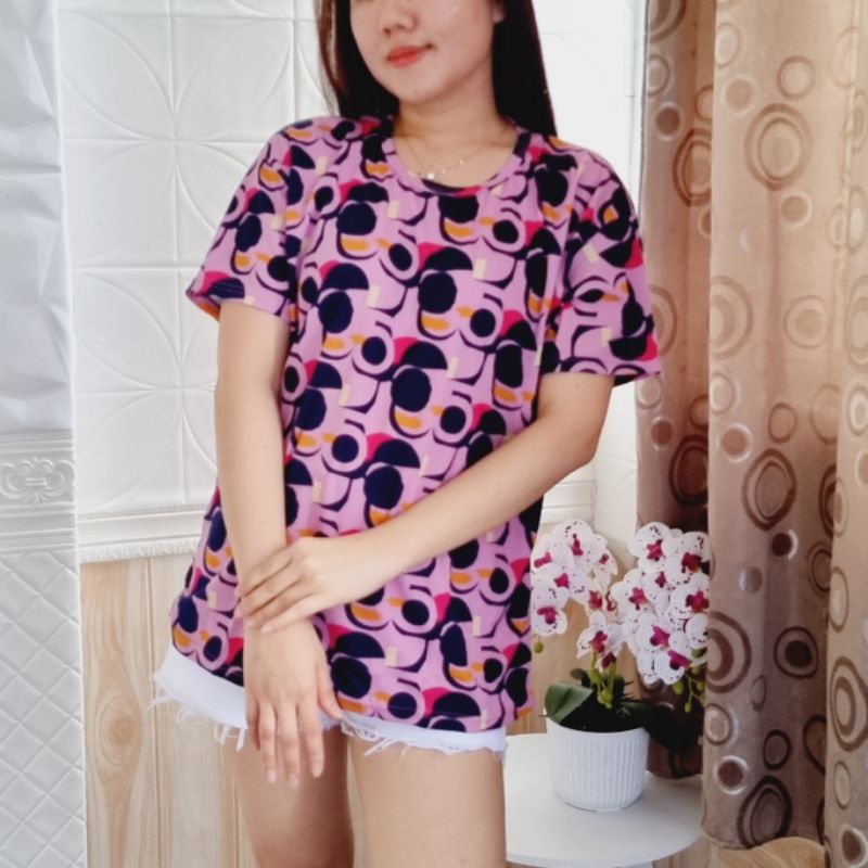 Kaos Wanita Lengan Pendek Jumbo Banyak Corak / Kaos Murah / Atasan Wanita Murah Part 3