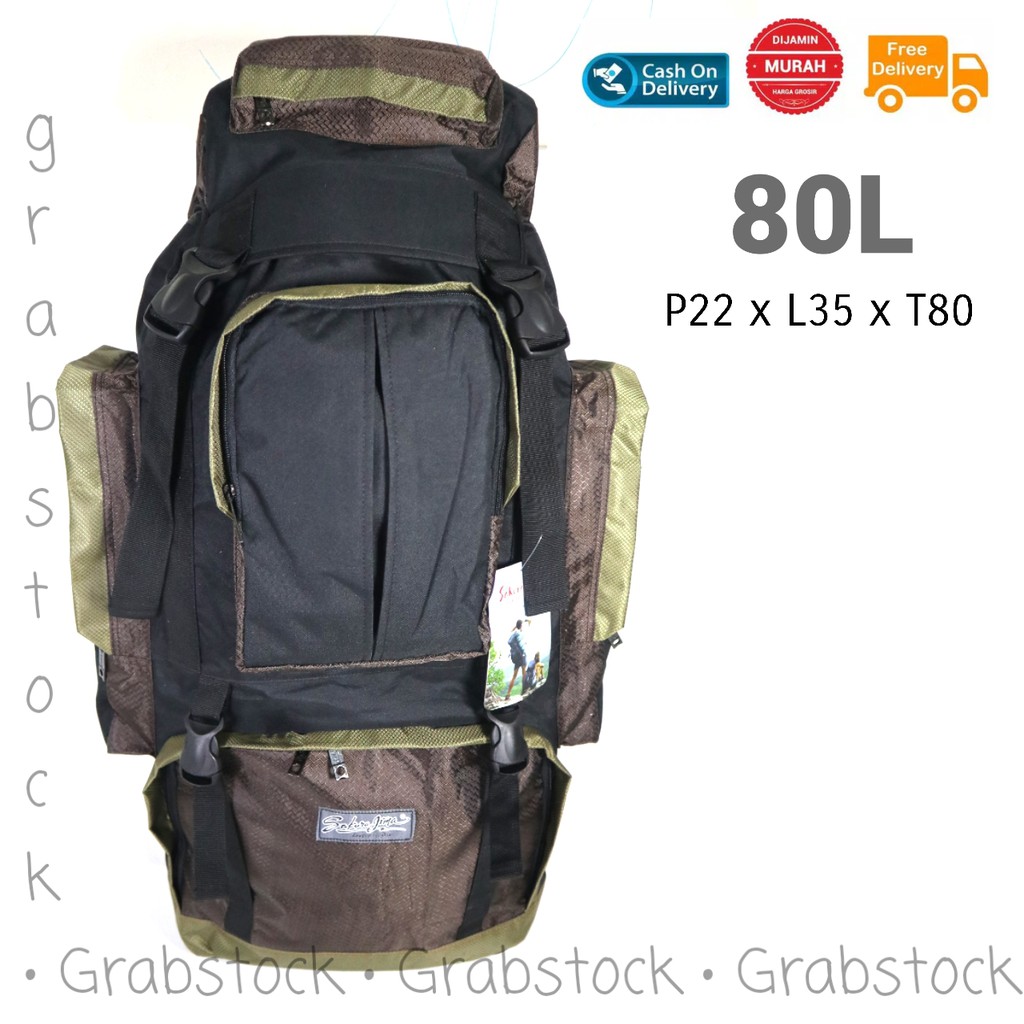 Carrier Tas Hiking Naik Gunung CAmping Mudik 80L 11SL Super Besar Premium