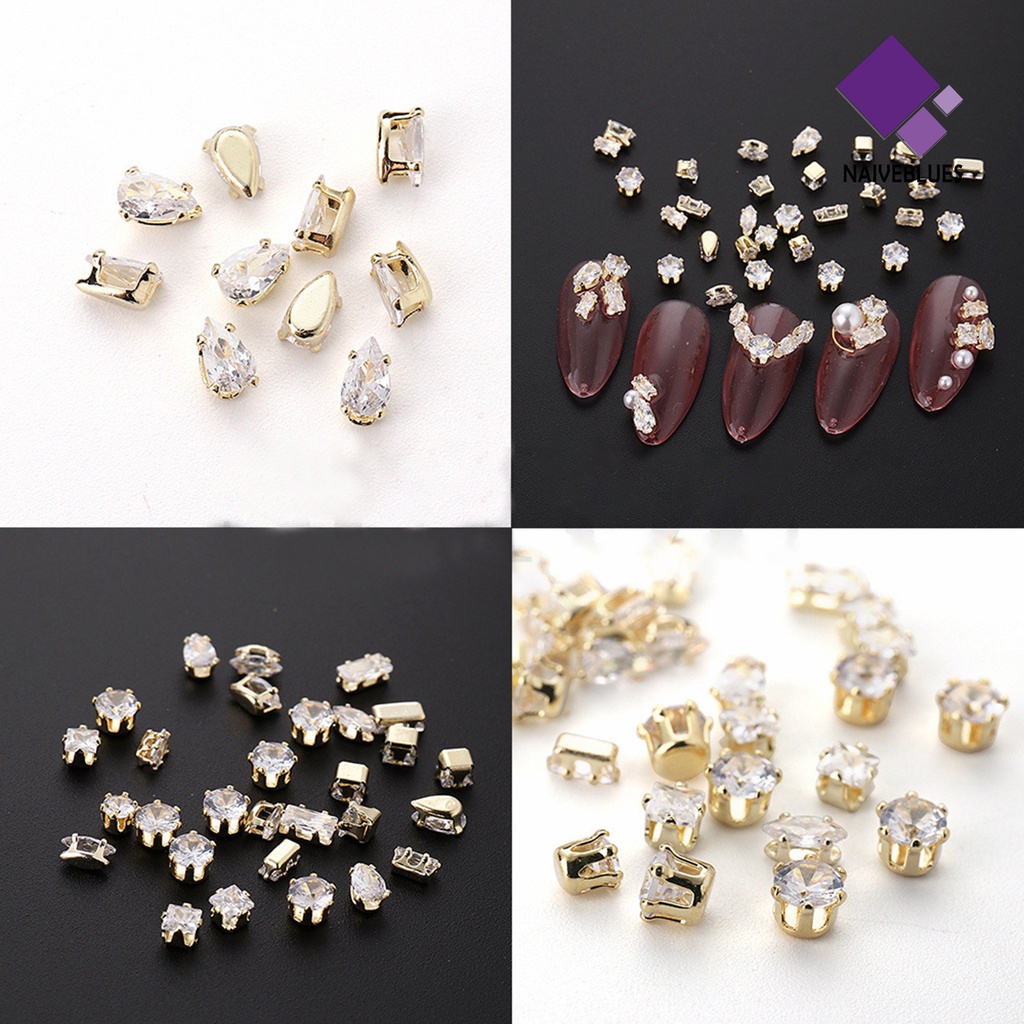 1 Set Ornamen Kuku 3D Bahan Metal Anti Karat Untuk Manicure