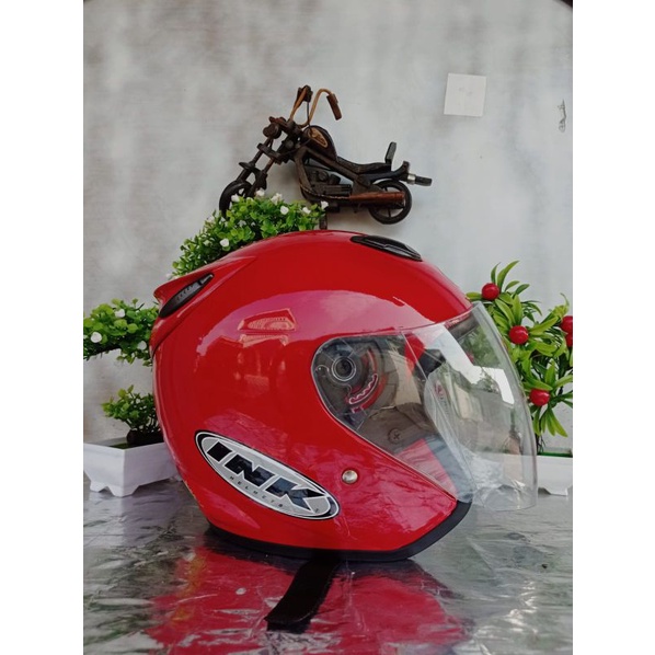 HELM INK CENTRO SNI WARNA LENGKAP fre kardus-Merah metallic