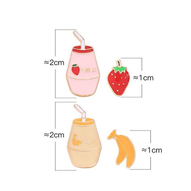 LRC Anting Tusuk Fashion Cartoon Fruit Milk Drip Earrings F94049