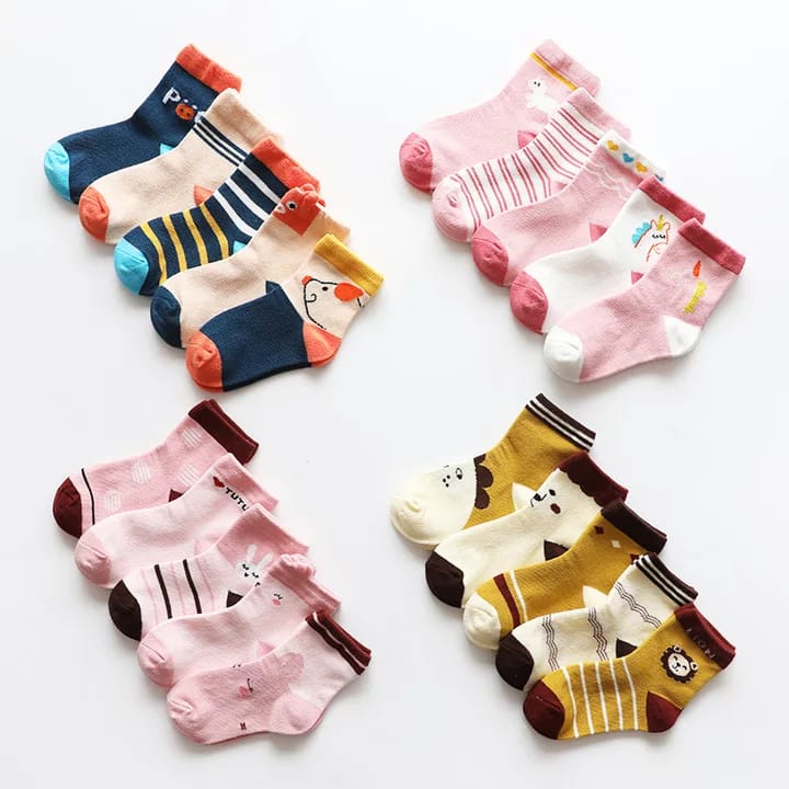 kaos kaki bayi anak set isi 5 import unisex