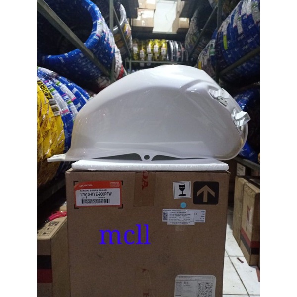 TANGKI MEGA PRO NEW 2010 MONOSOK KARBU PUTIH ORIGINAL 17510-KYE-900PFW