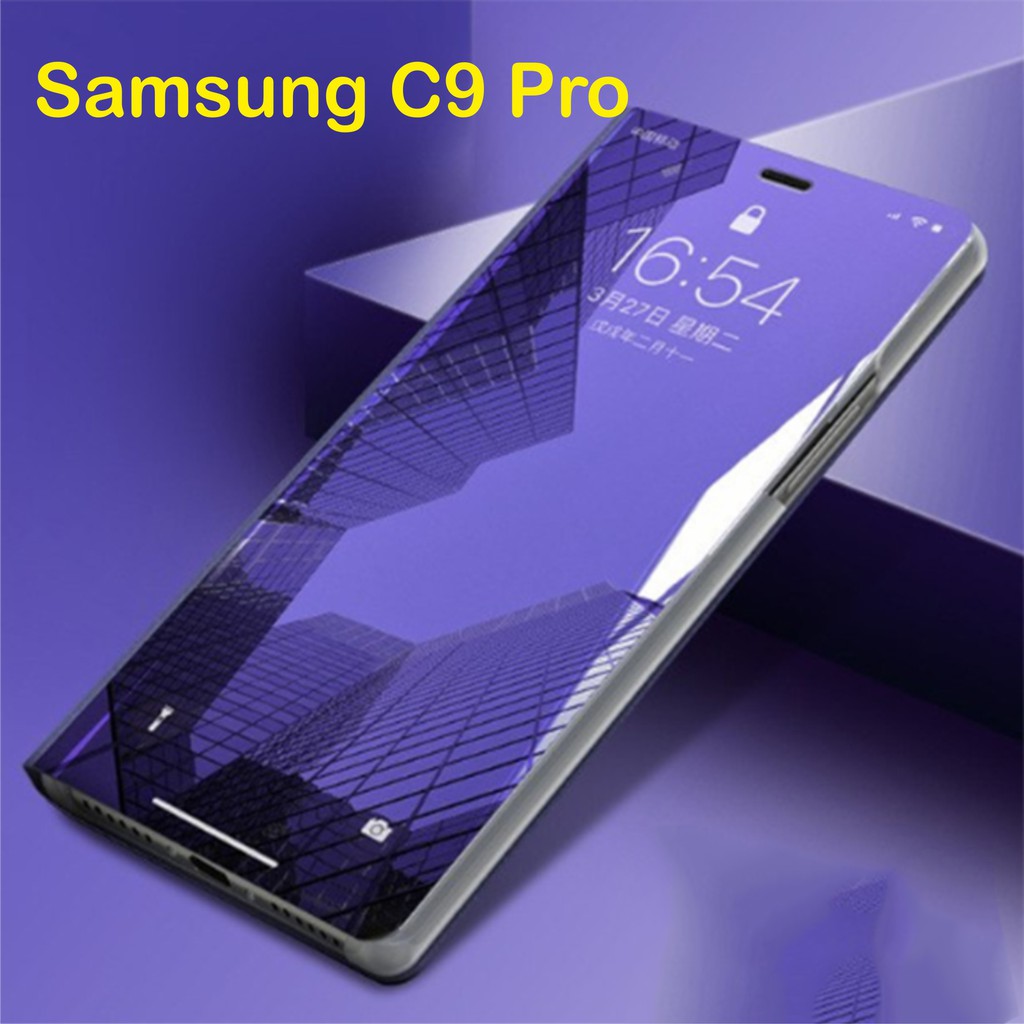 Clear View Flip Mirror Standing Case Samsung C9 Pro