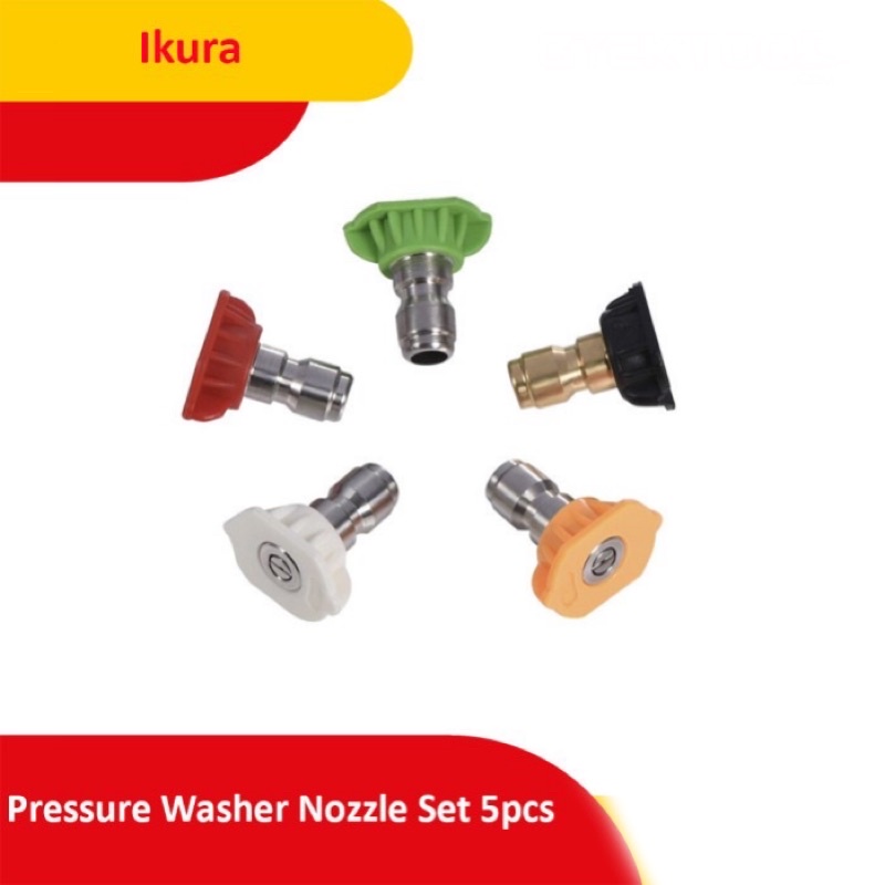 Ikura Quick Connect Pressure Jet Washer Spray Nozzle Tip 1/4&quot; 5 Pcs