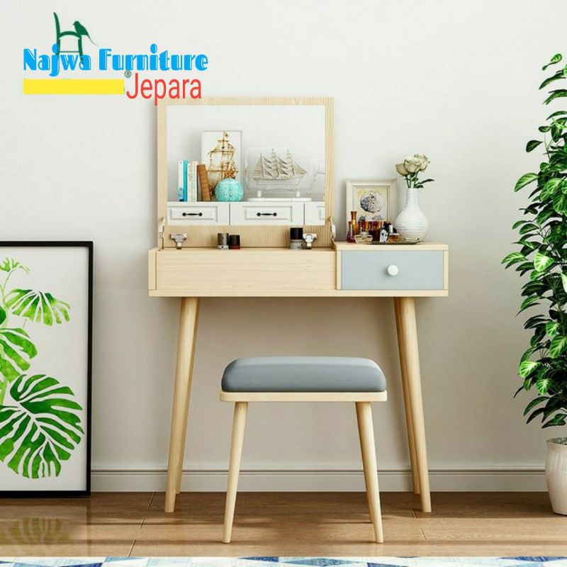 MEJA RIAS JATI TOLET RETRO MINIMALIS