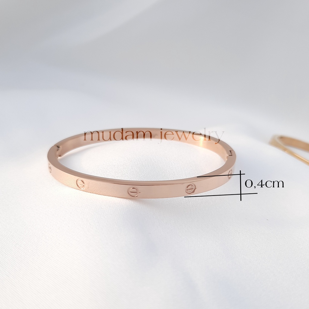 Gelang Bangle Titanium Untuk Anak-Anak Tersedia Warna Rose Gold, Gold dan Silver