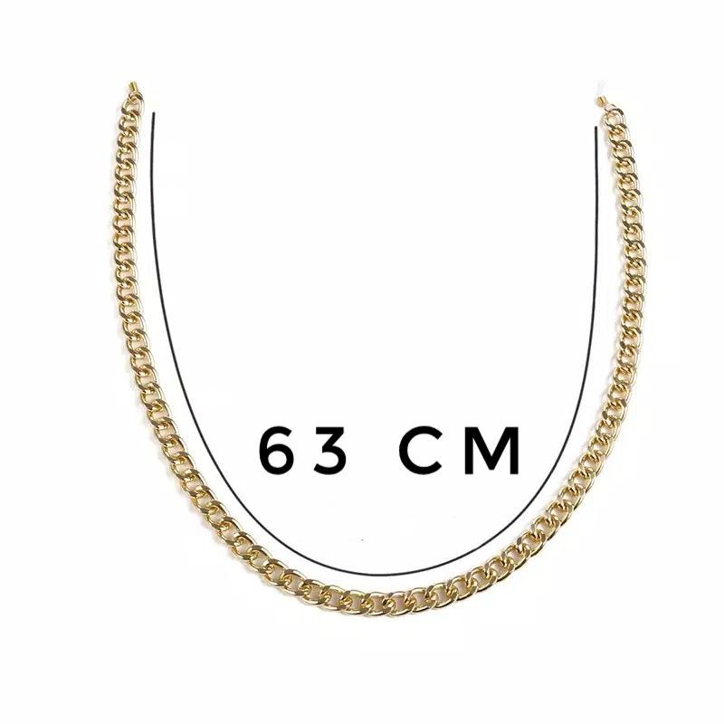 Kalung Gantungan Masker Strap Mask Plain Rose Gold Big Chain Rantai Pipih Besar Anti Karat Alumunium