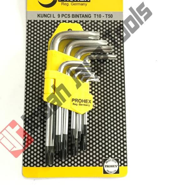 HASSTON 1866-900 Kunci L Set Bintang PENDEK T10-T50 SHORT Star Prohex