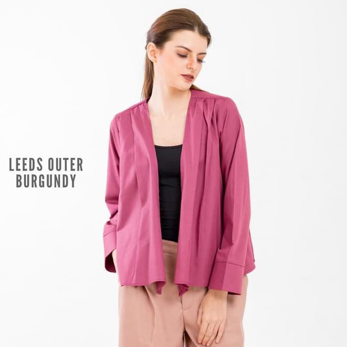 LEEDS OUTER - BAJU BLAZER ATASAN WANITA BY FEMINE - BURGUNDY PILIHAN KEREN