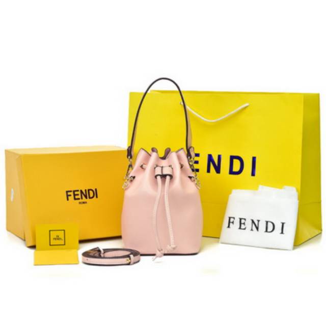 Tas Fendi Mon Tresor Bucket Mini Leather Softpink