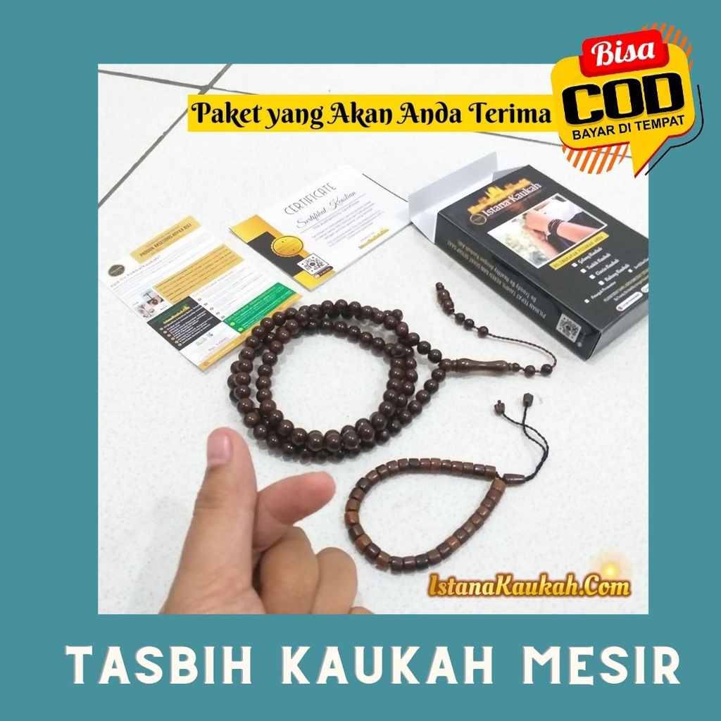 Tasbih Pria - Tasbih Kaukah - Tasbih Kaukah Coklat 99 Butir