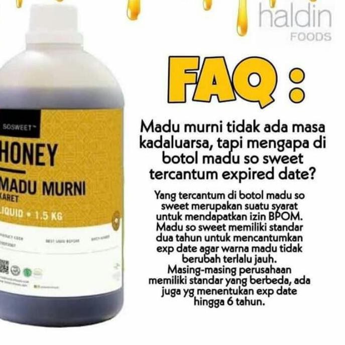 

TopMurah MADU MURNI 100% HEVEA MADU KARET HALDIN FOODS 1,5 KG ❤❄♕