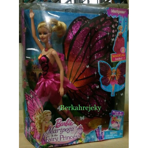 BONEKA BARBIE MARIPOSA & THE FAIRY PRINCCES ORIGINAL Murah