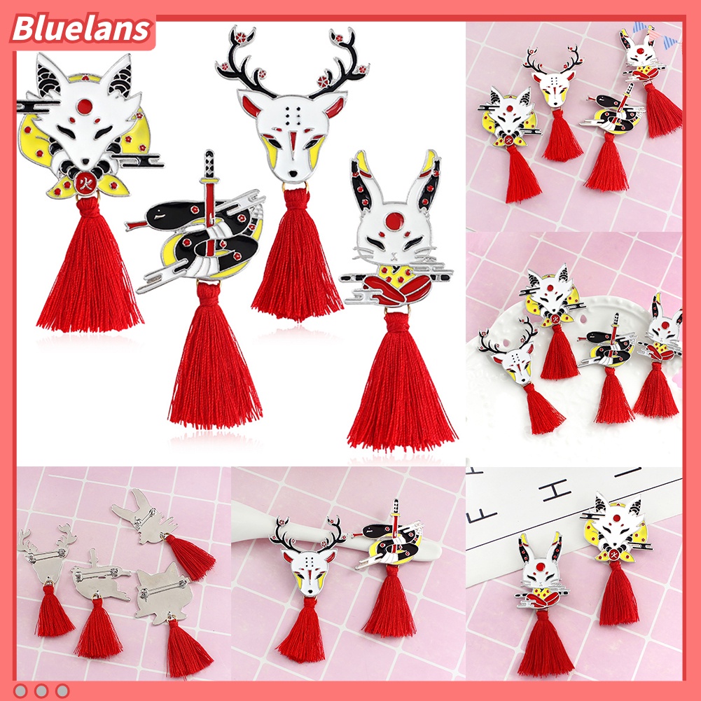 Bluelans Bros Pin Enamel Unisex Desain Rusa Rubah Kelinci Rumbai Untuk Jaket Denim