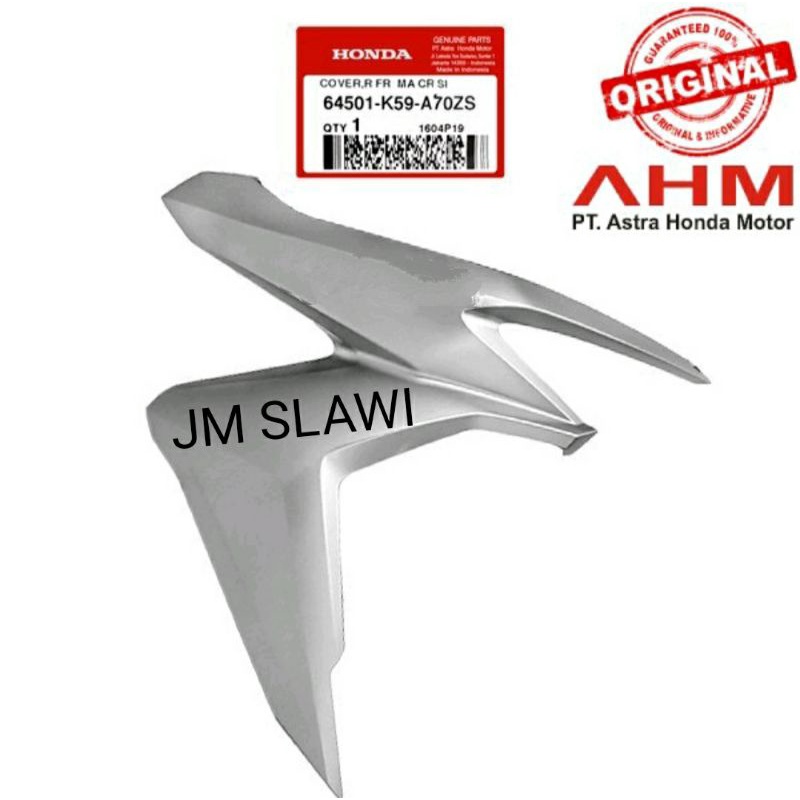 64501-K59-A70ZS Cover FR Sayap Depan Vario 150 New 2018-2021 Silver Harga Satuan Asli Ori Honda AHM