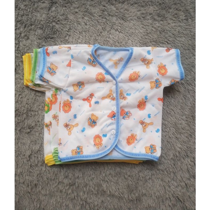 1 Lusin Baju Bayi Lengan Pendek Kancing Depan Putih 1 Lusin Baju Bayi Lengan Pendek Kancing Depan Putih