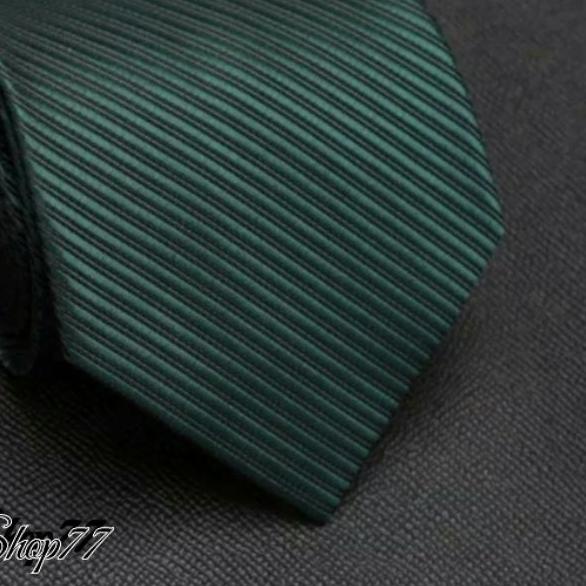 Dasi Pria Dasi Panjang Dasi Motif Salur Hijau Tua/Botol 3 Inchi 8 Cm ☜