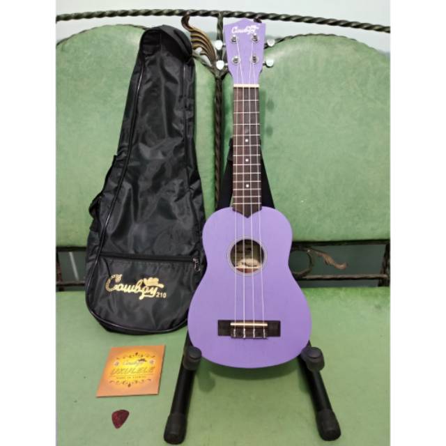 Ukulele Soprano Merk Cowboy Original Tipe UK-21 BL Bonus Tas Senar Pick Murah Jakarta