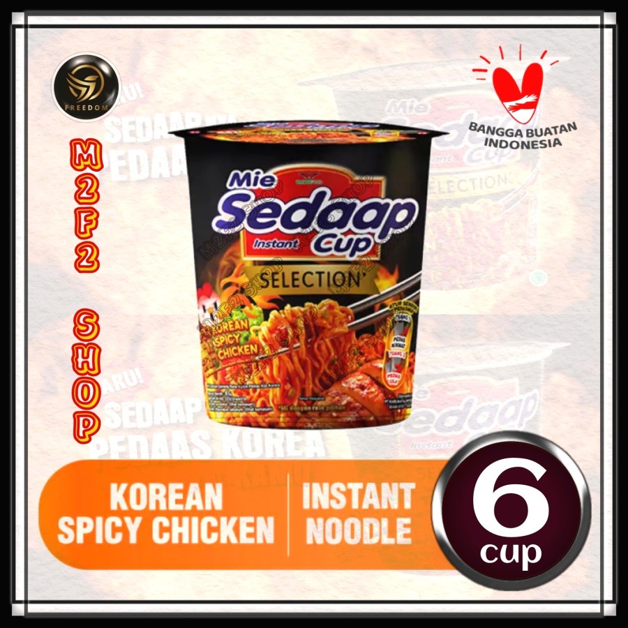 

Mie Sedaap Cup Instant Goreng Korean Spicy Chicken 81 gr (Kemasan 6 Cup)
