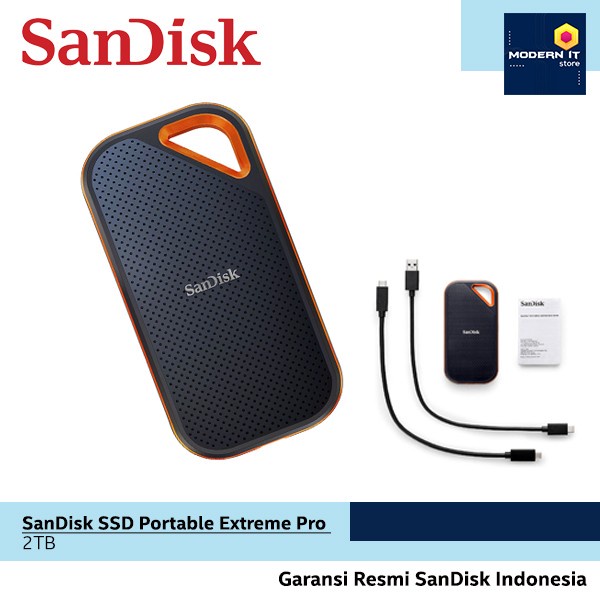 Promoo ....  Sandisk SSD Portable Extreme Pro  High Speed external anti air slim 2TB 2 TB tera 2tera  USB up to 550 MB/s Garansi Resmi 5 Tahun type usb C