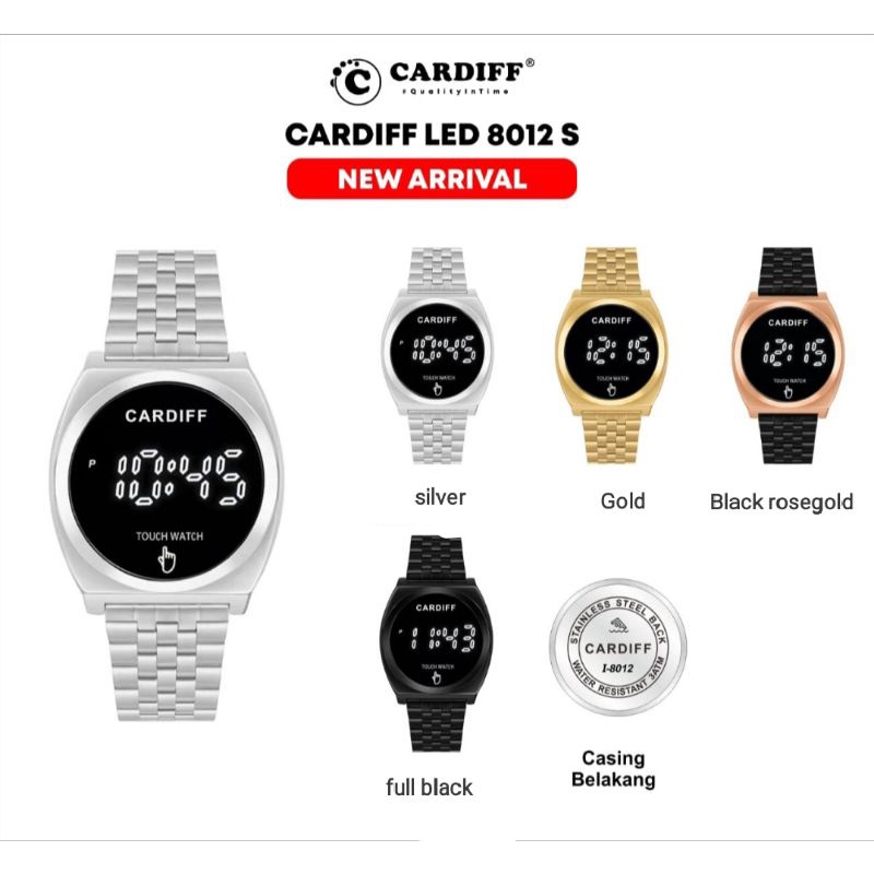 Jam tangan Cardiff original 8012 Led Touchscreen