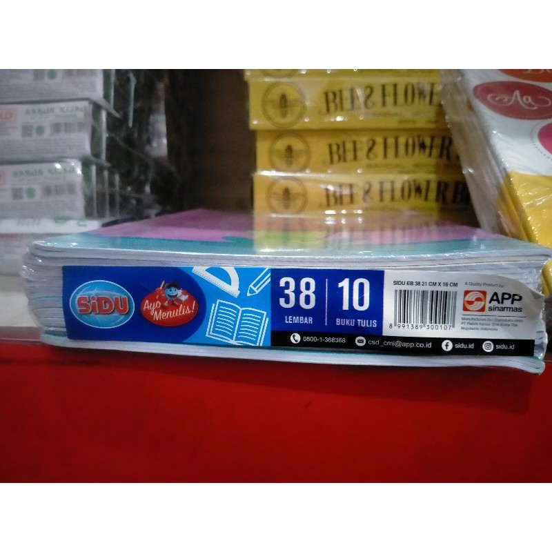 buku tulis Sinar dunia 38lembar isi 10pcs/buku.