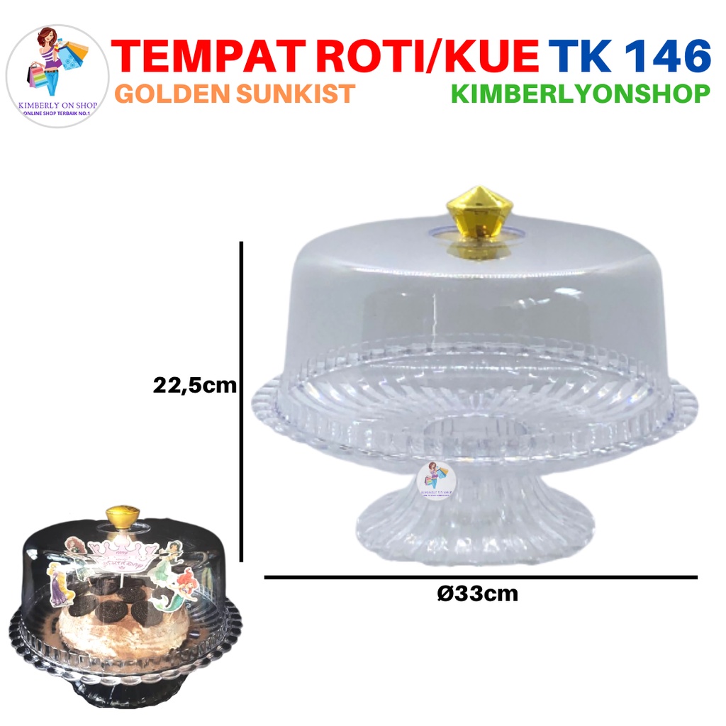 Tempat Kue Roti Cake Tray Bening TK 146 Golden Sunkist