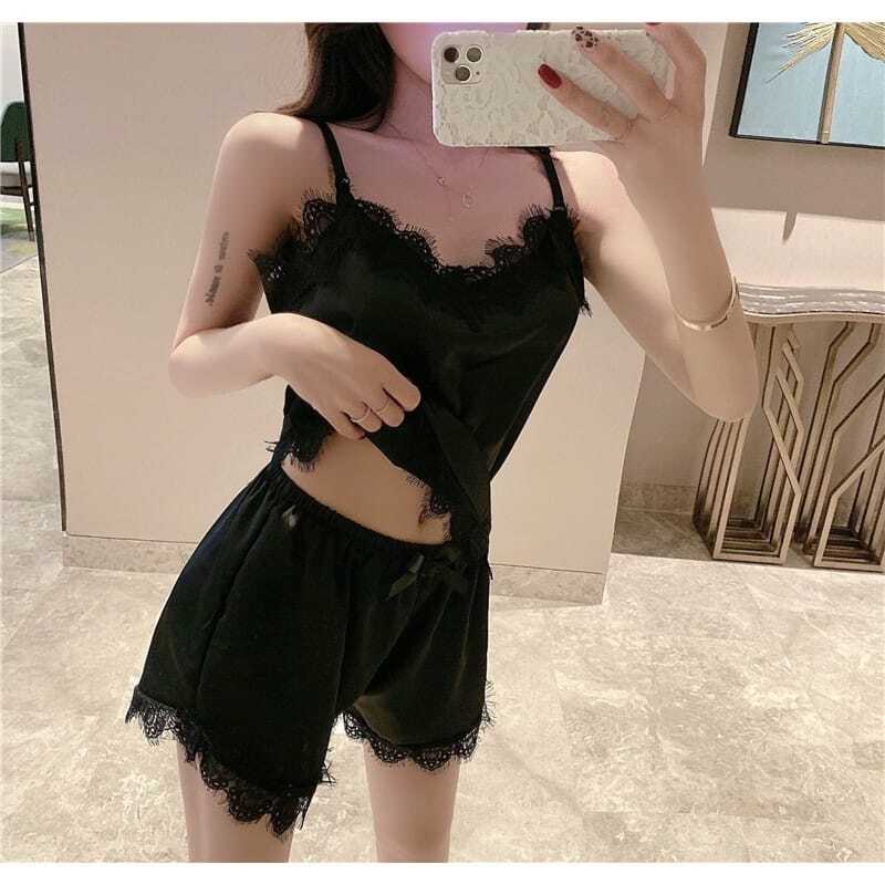 Nicebra Lingerie Baju Tidur Wanita Import Sleepwear Bahan Silk Wanita 3049