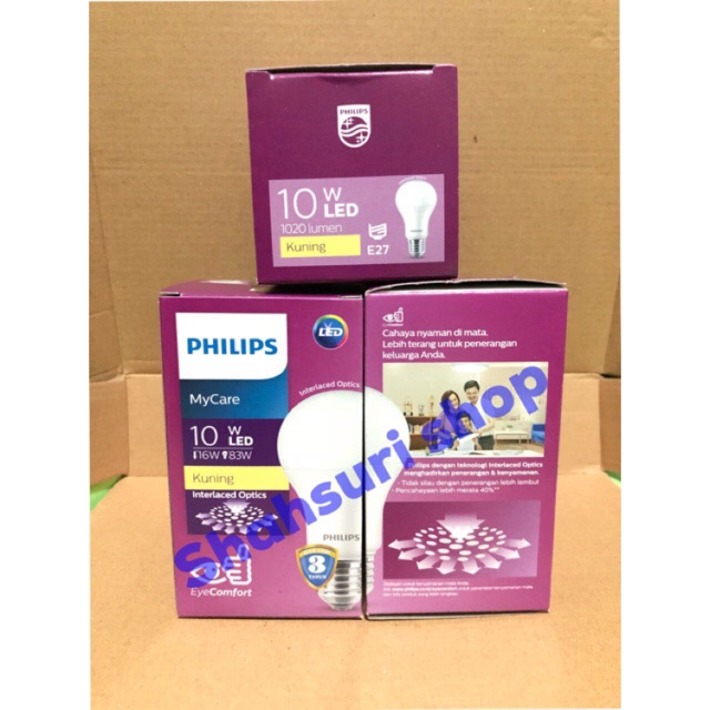 Philips led mycare 10w my care 10 watt 10 w warm white kuning