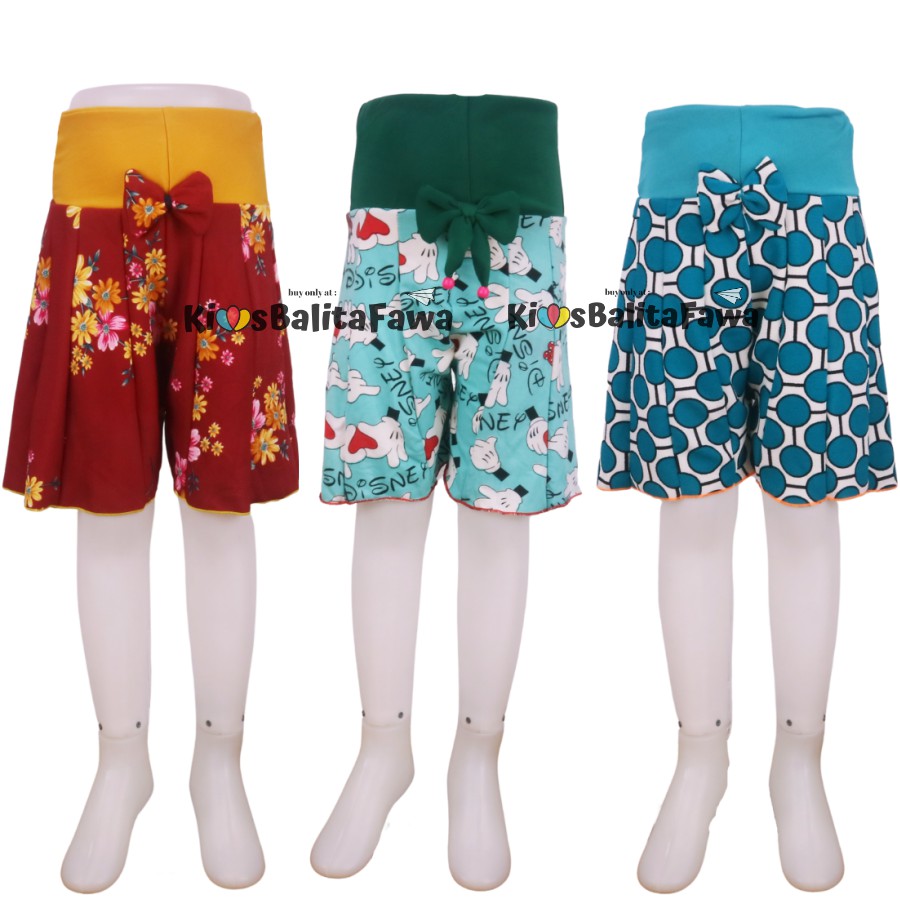 Rok Celana Motif Uk 4-5 Tahun / Bawahan Anak Perempuan Murah Motif Batik Salur Bunga Abstrak