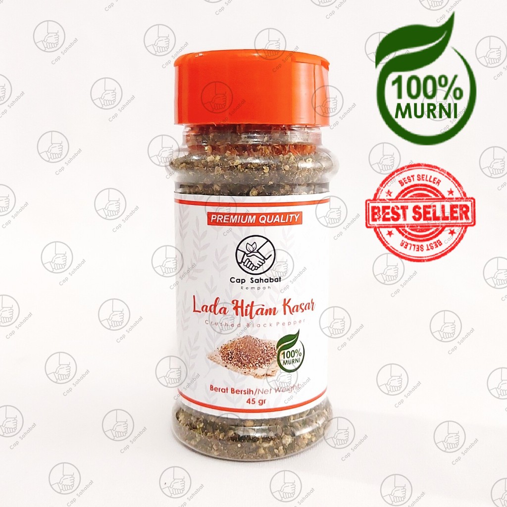 Cap Sahabat - Lada Hitam Kasar Botol Premium / Crushed Black Pepper