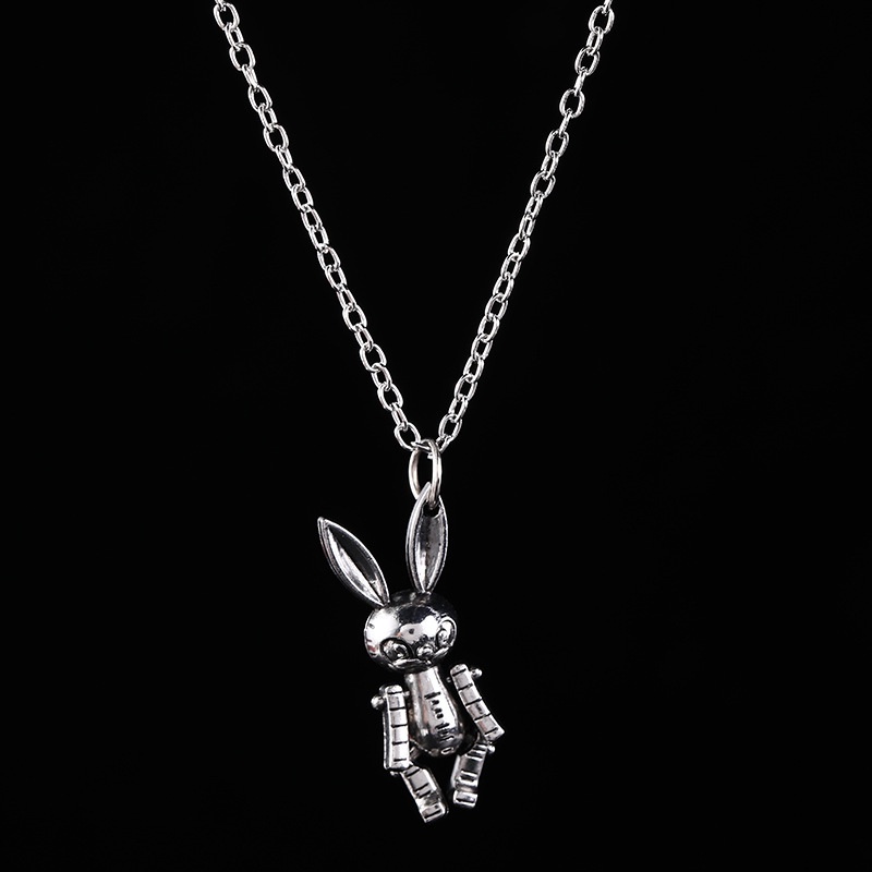 Kalung Rantai Liontin Spaceman Warna Silver Gaya Hip Hop Korea Untuk Pria Dan Wanita