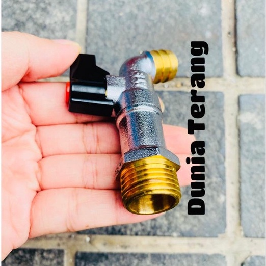 Kran Tembok Kuningan ATS MINI KECIL 1/2 in Peg Kecil Drat Taman - Kran Kuningan Hitam Putih - Kran Valve Kran Bola Handle Pendek - Brass Bibcock ATS