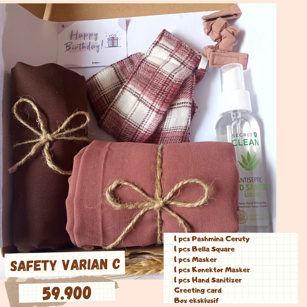 

HAMPERS HIJAB | HAMPERS KERUDUNG | HAMPERS NEW NORMAL | GIFT BOX HADIAH ULANG TAHUN WISUDA
