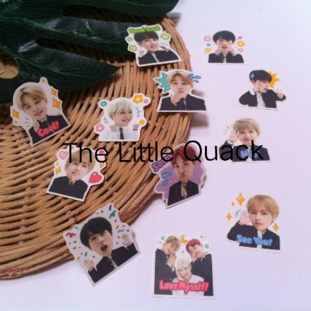 

(12 pcs) Sticker Pack Set BTS A untuk Scrapbook Bujo Case HP Laptop