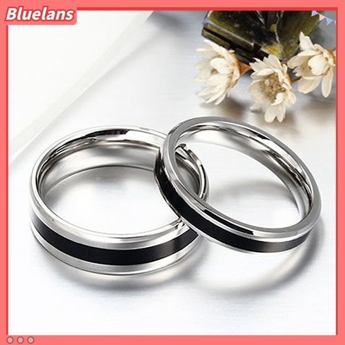 Cincin Bahan Titanium Stainless Steel Warna Hitam Untuk Pria Dan Wanita