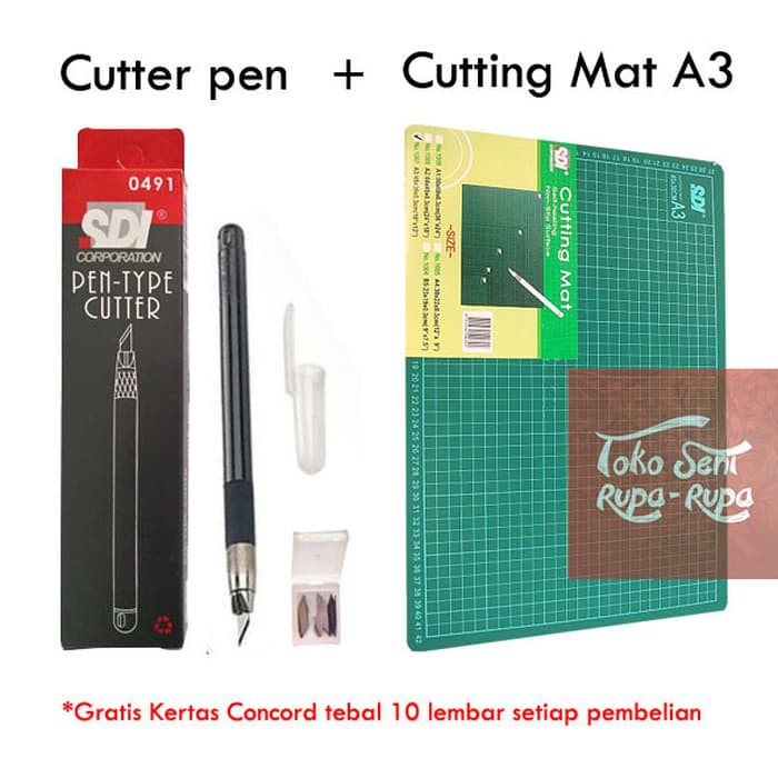 

Unik Cutting Mat A3 Cutter Pen Bonus Kertas Concord Paket Paper Cut Murah