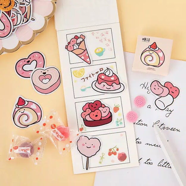 

Sticker Sweet Candy Cake Marshmallow Pink Scrapbook DIY Bujo Planner