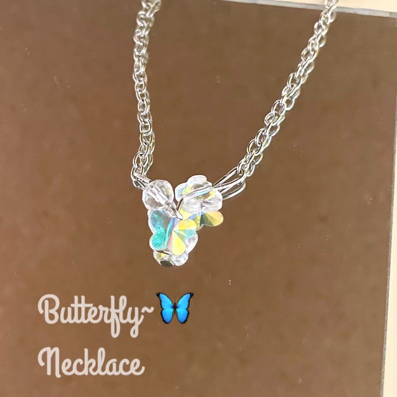 kalung butterfly kalung kupu kupu permata stainless kalung silver butterfly necklace