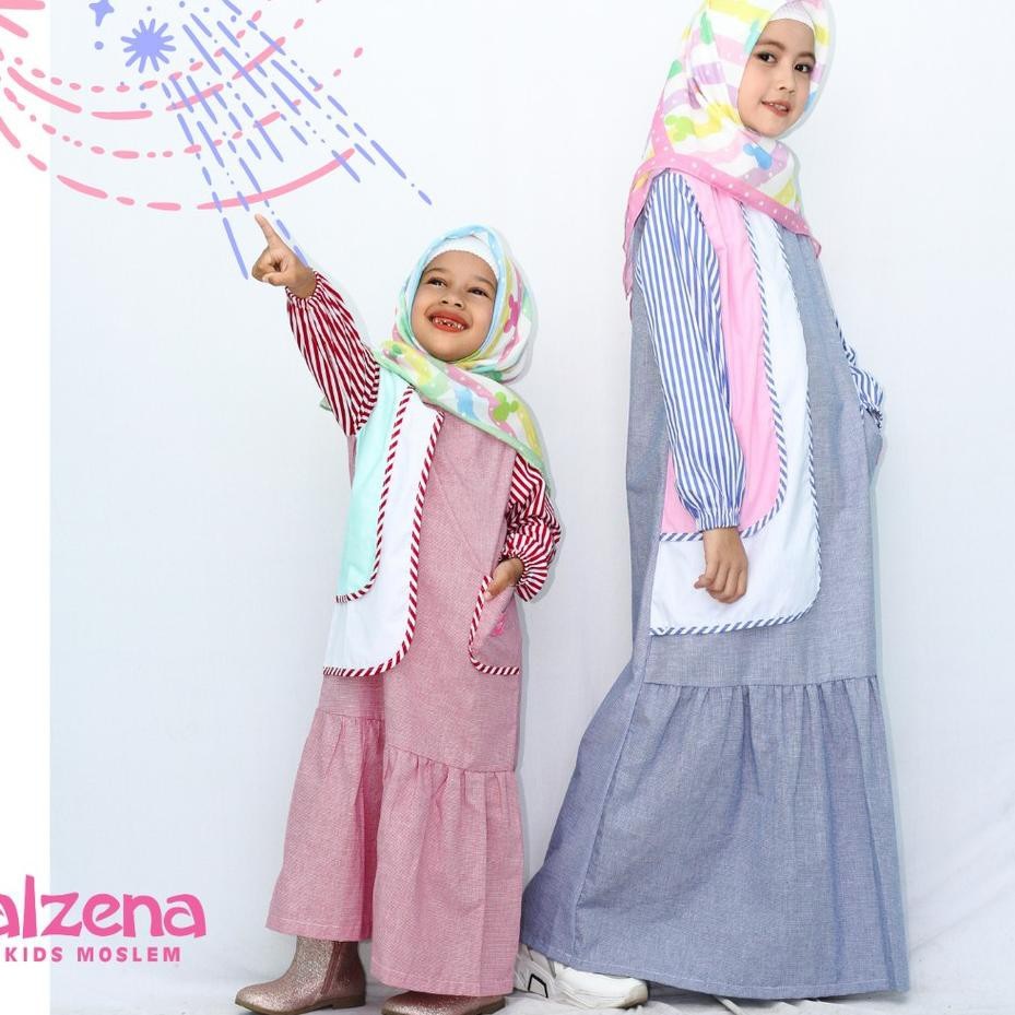 Gamis Anak Perempuan / Pakaian Muslim Anak Perempuan / Gamis Anak Shirin Alzena Kids Moslem