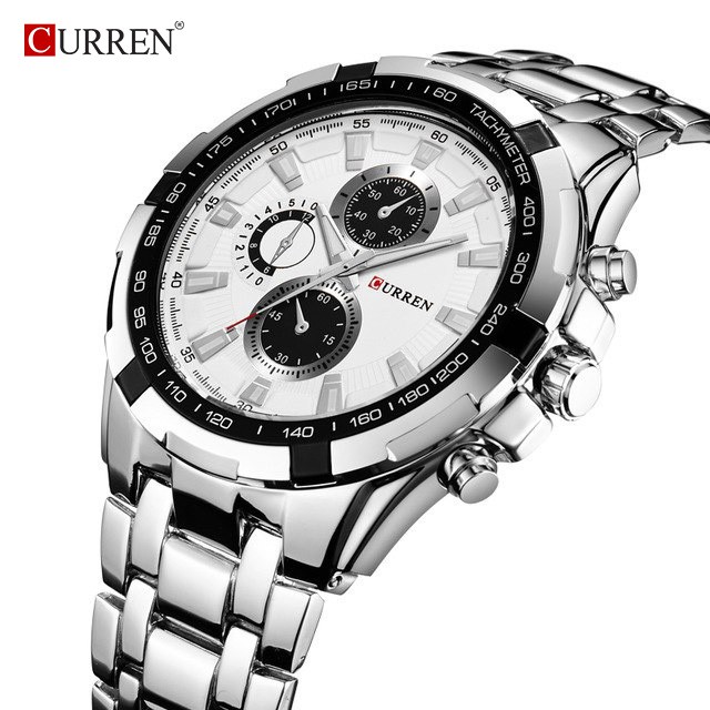 CURREN 8023 Jam Tangan Pria Analog Stainless Steel Chronograph Tidak Aktif WATCHKITE WKOS