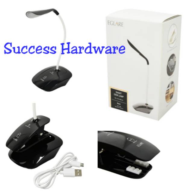 EGLARE LAMPU MEJA LED CCT/LAMPU MEJA BELAJAR-LAMPU BACA- HITAM