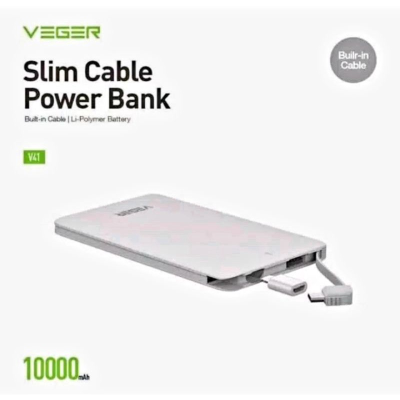 Powerbank Veger V41 10.000 Mah POWER BANK VEGER V41 Slim Original