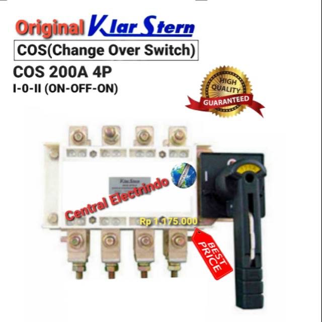 COS Change Over Switch 200A 4P (I-0-II) Ohm Saklar KlarStern.