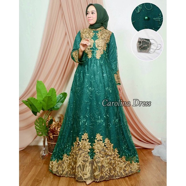 Carolin Dress / Kebaya Gamis Modern / Kebaya Pesta / Gamis Pesta Mewah / Kebaya Cantik / Gamis