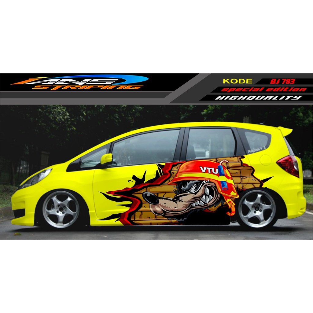 STICKER MOBIL JAZZ BRIO AVANZA SIGRA YARIS / STIKER VARIASI MOBIL / MODIF STICKER MOBIL