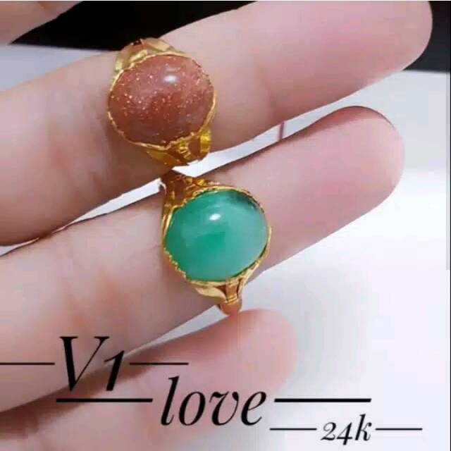 Xuping cincin batu lapis emas 24k 083