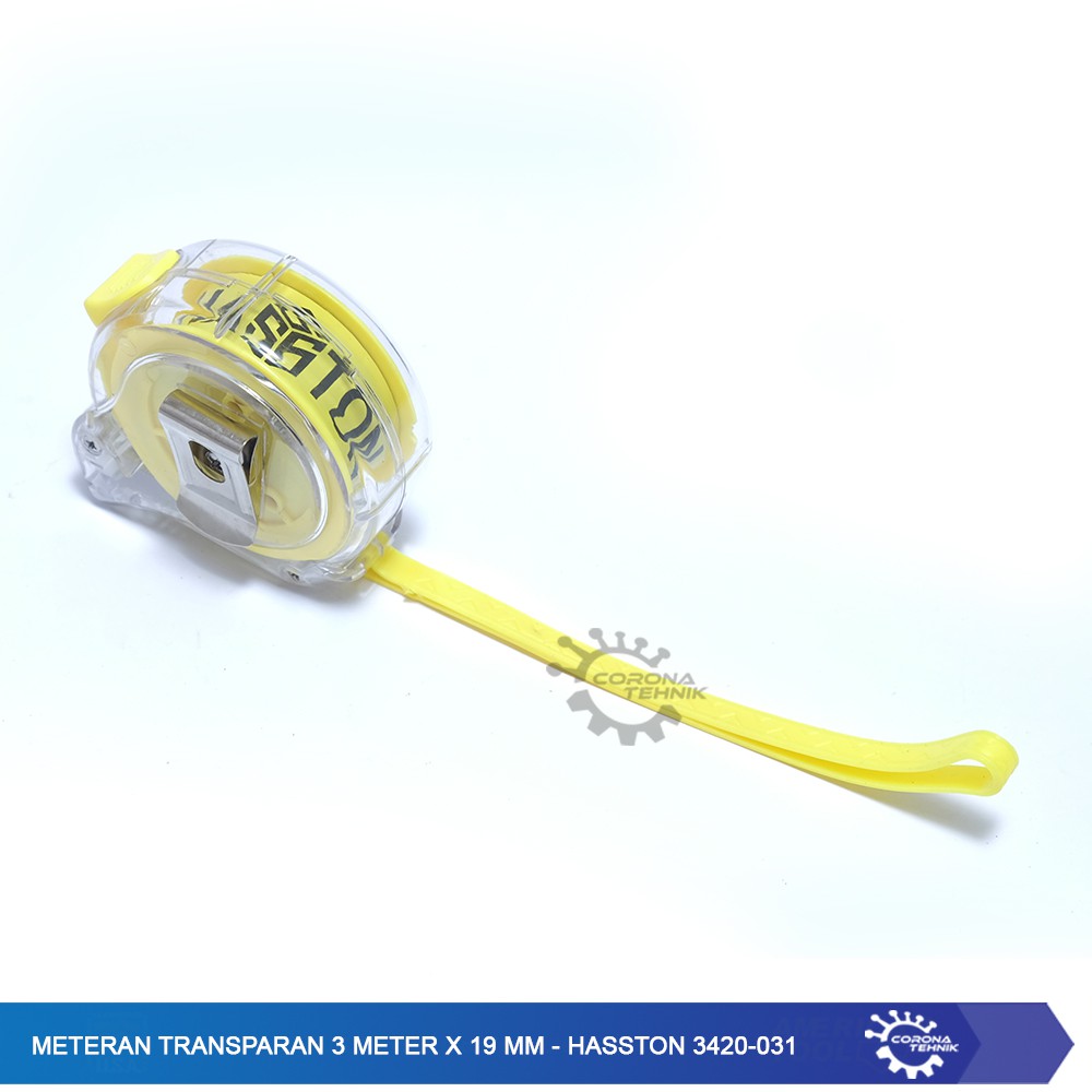 Meteran Transparan 3 Meter x 19 mm - Hasston 3420-031 - Anti Pecah !